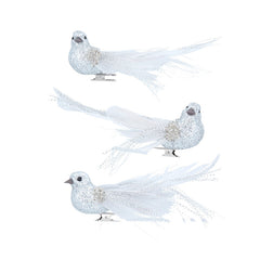 Gisela Graham Silver Sparkling Bird Clip (Assorted Designs) image 0
