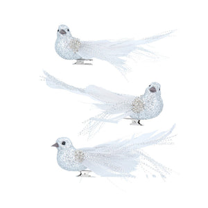 Gisela Graham Silver Sparkling Bird Clip (Assorted Designs) image 0