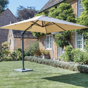 Bramblecrest Chichester 3 x 3m Square Cantilever Parasol in Sand with Granite Base &amp; Cover image 1