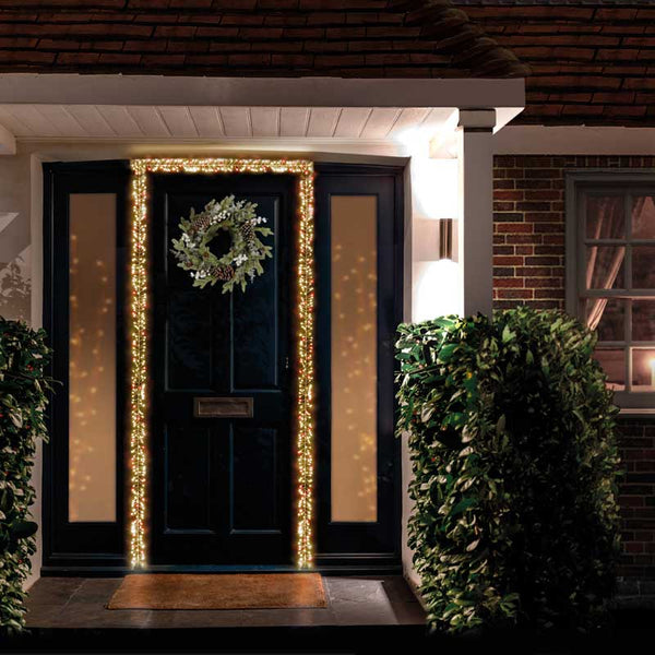 Beautiful Christmas Door Garland Lights