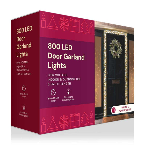 Beautiful Christmas Door Garland Lights