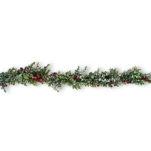 Beautiful Christmas Frosted Crimson Sparkle Garland