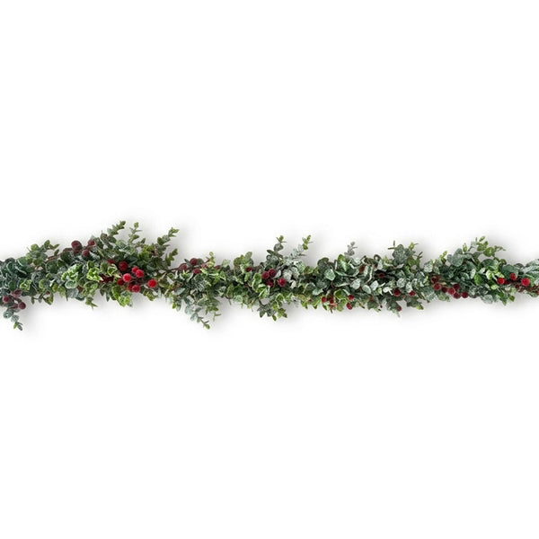 Beautiful Christmas Frosted Crimson Sparkle Garland