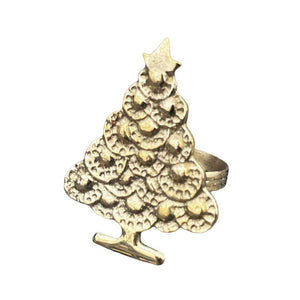 Beautiful Christmas Gilded Pine Napkin Rings (Pack of 4)