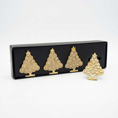 Beautiful Christmas Gilded Pine Napkin Rings (Pack of 4)