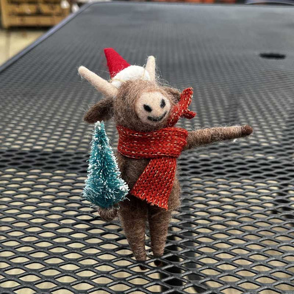 Beautiful Christmas Jolly Little Highland Cow