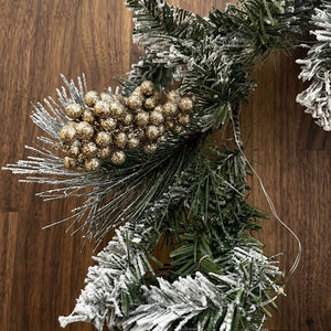 Beautiful Christmas Pre-Lit Gilded Frost Woodland Garland