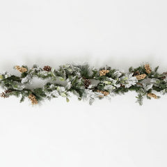 Beautiful Christmas Pre-Lit Gilded Frost Woodland Garland