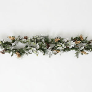 Beautiful Christmas Pre-Lit Gilded Frost Woodland Garland