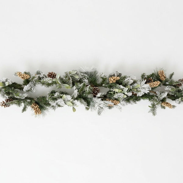 Beautiful Christmas Pre-Lit Gilded Frost Woodland Garland