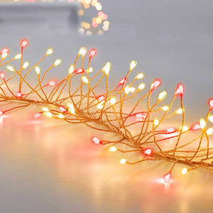 Beautiful Christmas Rose Gold Wire Garland Lights
