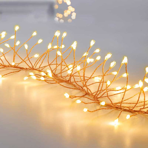 Beautiful Christmas Rose Gold Wire Garland Lights