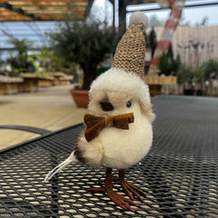 Beautiful Christmas Sequin Cone-Cap Fluffy Bird