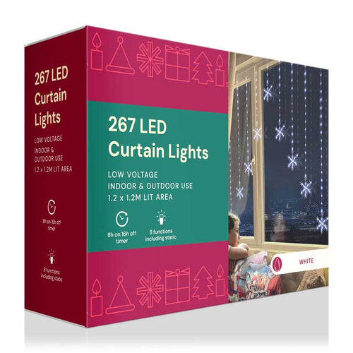 Beautiful Christmas Snowflake Curtain Lights