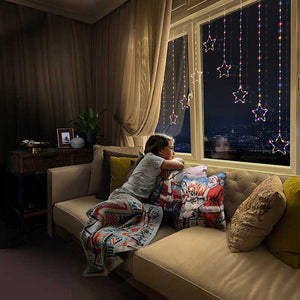 Beautiful Christmas Star Curtain Lights