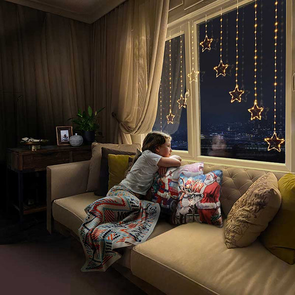 Beautiful Christmas Star Curtain Lights