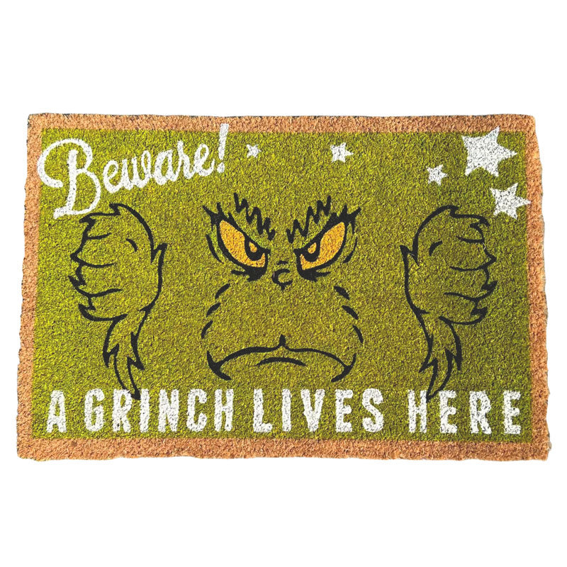 Beware A Grinch Lives Here Doormat
