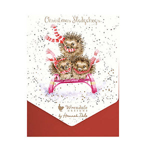Wrendale Designs Notecard Pack - Sledgehogs (Pack of 8) image 2