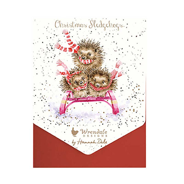 Wrendale Designs Notecard Pack - Sledgehogs (Pack of 8) image 2