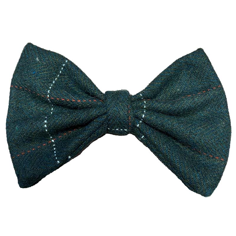 House of Paws Dark Green Tweed Dog Bow Tie image 0