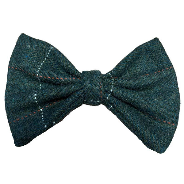 House of Paws Dark Green Tweed Dog Bow Tie image 0