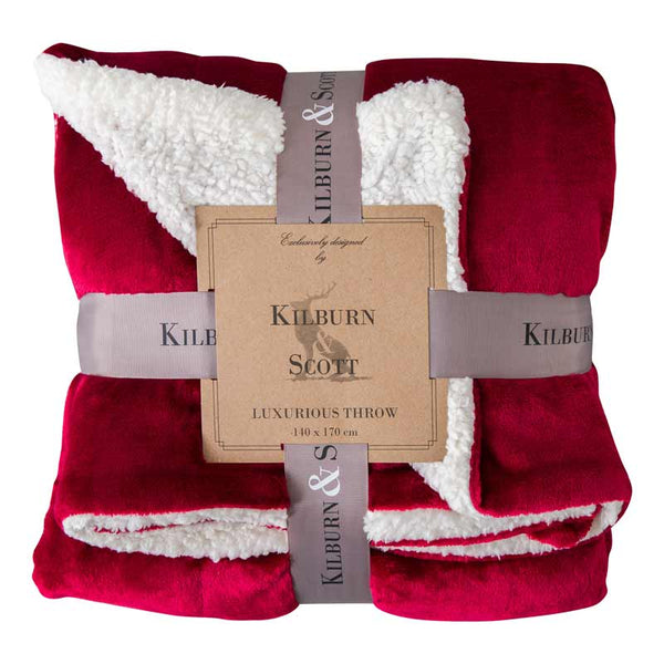 Kilburn & Scott Sterling Sherpa Throw in Red image 0