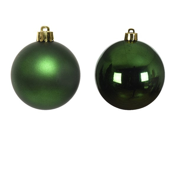 Decoris Shatterproof Baubles in Pine Green (Pack of 16) image 1