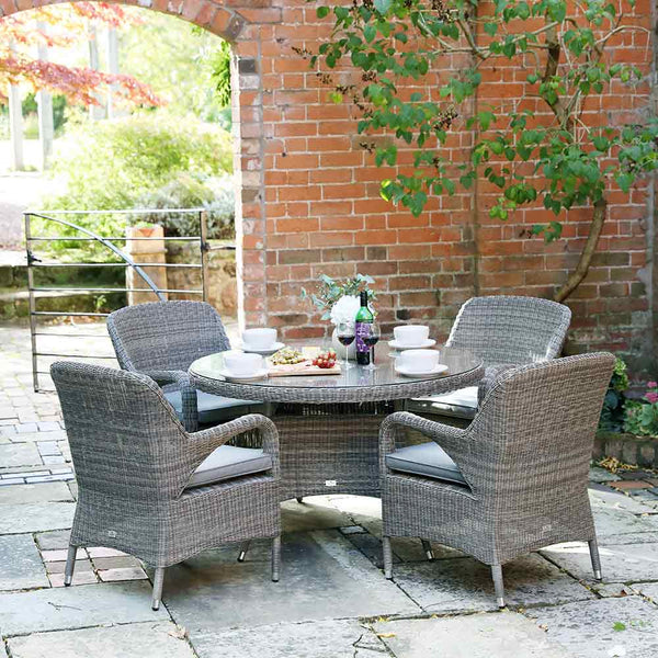 Supremo Verona 4-Seat Dining Set with 120cm Round Table, 2.5m Parasol & Base image 3