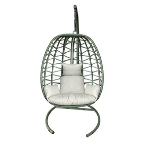 Bramblecrest Santiago Single Folding Open Weave Hanging Egg Chair in Sage image 5