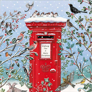 Bird Postbox Meeting Christmas Cards (Pack of 10)