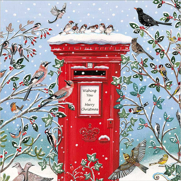 Bird Postbox Meeting Christmas Cards (Pack of 10)