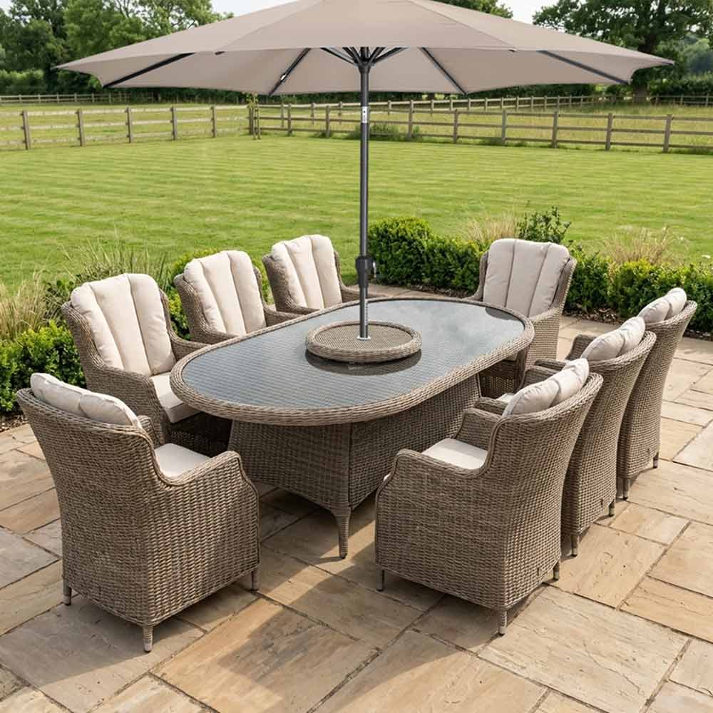 Orchard Life Braeburn 8 Seat Oval Outdoor Dining Set with 230cm Table &amp; Lazy Susan