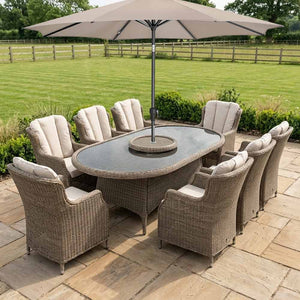 Orchard Life Braeburn 8 Seat Oval Outdoor Dining Set with 230cm Table &amp; Lazy Susan