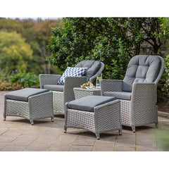 Bramblecrest Wentworth 2 Seat Recliner Set in Pewter Rattan