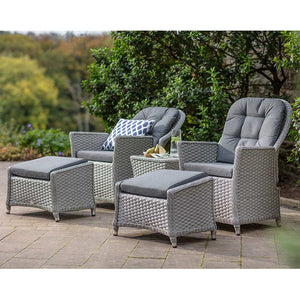 Bramblecrest Wentworth 2 Seat Recliner Set in Pewter Rattan