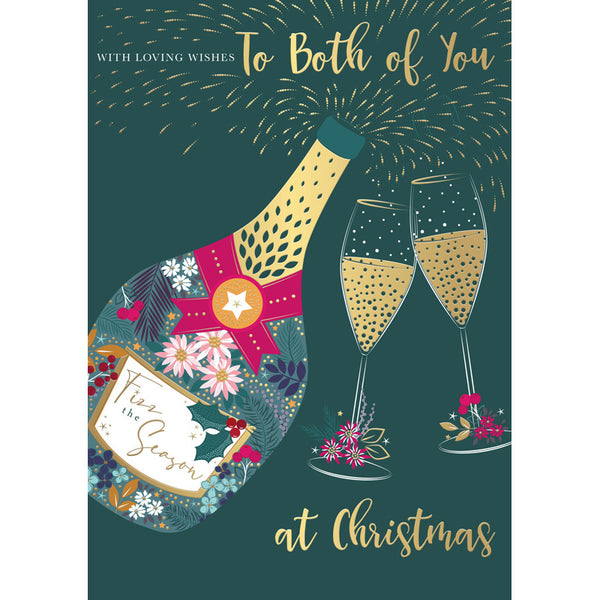 Words N Wishes Champagne Bottle Christmas Card image 0
