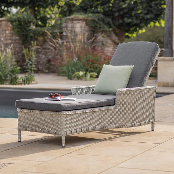 Bramblecrest Monterey Dove Grey Rattan Sun Lounger with Side Table image 2