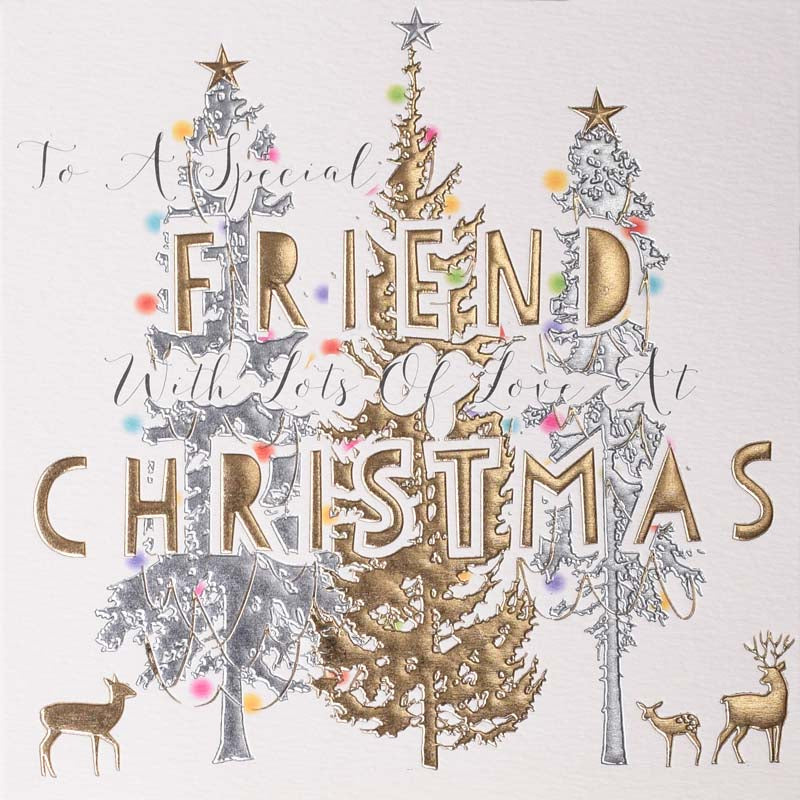 Wendy Jones-Blackett Special Friend Trees & Deer Christmas Card image 0