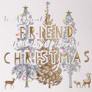 Wendy Jones-Blackett Special Friend Trees & Deer Christmas Card image 0
