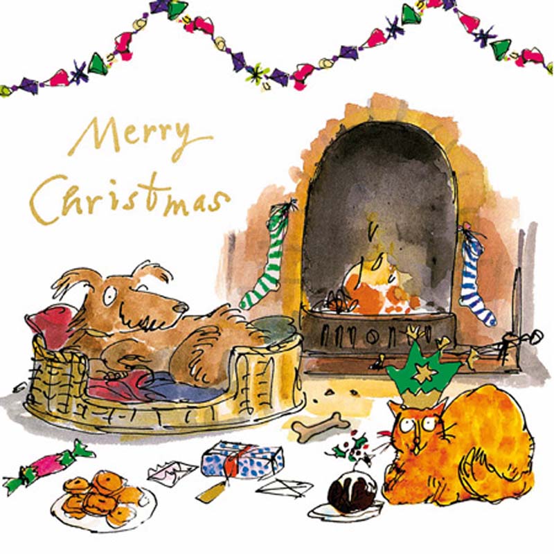 Woodmansterne Dog & Cat Christmas Card image 0