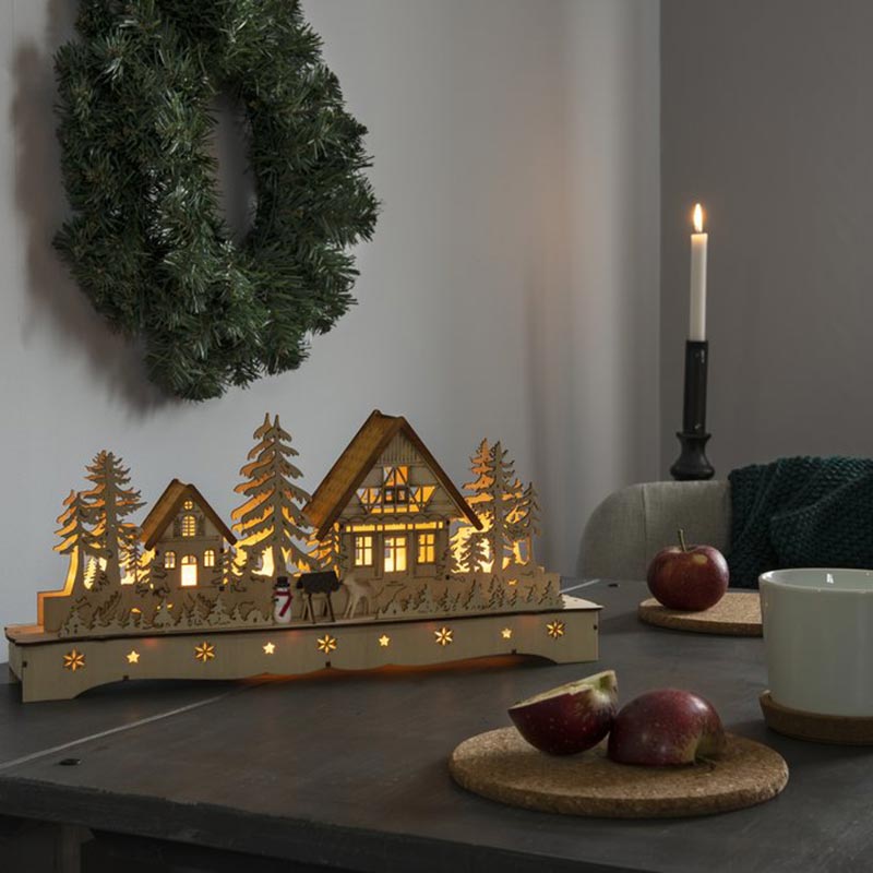 Konstsmide LED Wooden Village Silhouette (43cm) image 0