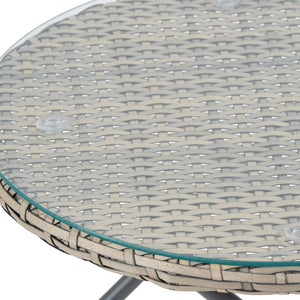 TOBS Foldable Garden Bistro Set in Grey Faux Rattan image 11