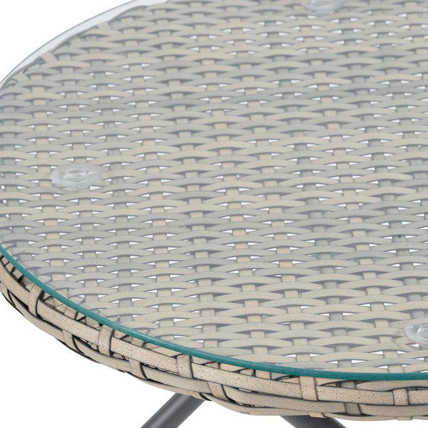 TOBS Foldable Garden Bistro Set in Grey Faux Rattan image 11