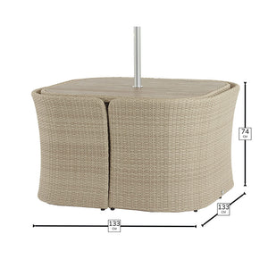 Bramblecrest Tetbury Nutmeg Tree-Free Balcony Set with 2.5m Parasol &amp; 15kg Base image 8