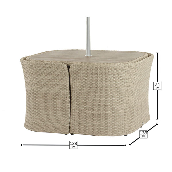 Bramblecrest Tetbury Nutmeg Tree-Free Balcony Set with 2.5m Parasol &amp; 15kg Base image 8