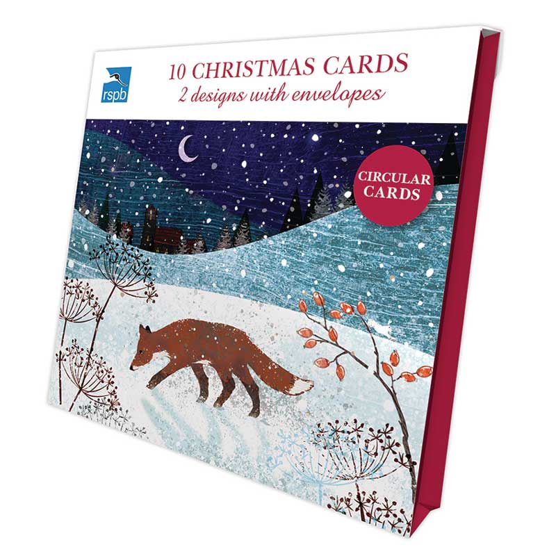RSPB Luxury Circular Christmas Cards - Wintery Night (Pack of 10) image 0