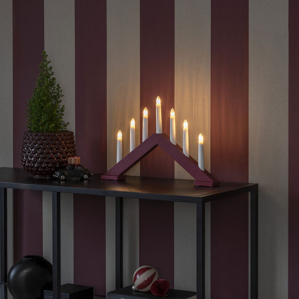 Konstsmide 7 Bulb Candlestick - Matt Dark Red image 0