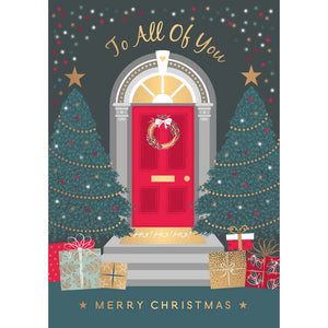 Words N Wishes Red Door, Present & Tree Scene Christmas Card image 0