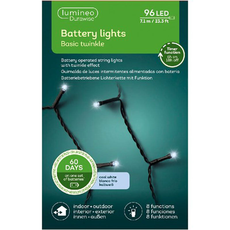 Lumineo 96 Durawise Twinkle LED Battery Lights - Cool White image 0
