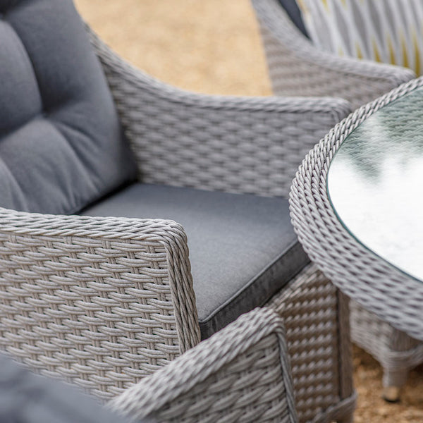 Bramblecrest Wentworth 8 Seat Outdoor Dining Set in Pewter Rattan with Elliptical Table, Lazy Susan, 3m Parasol &amp; 15kg Base image 3